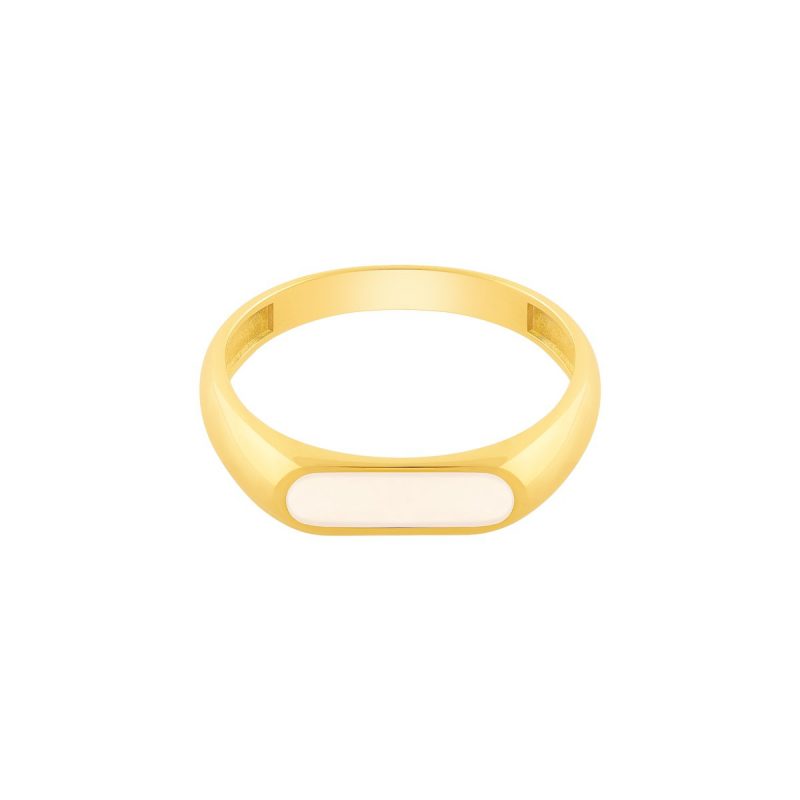 انگشتر طلا پینکی صدف مستطیل، حلقه طلا، انگشتر ازدواج، wedding ring، انگشتر مردانه